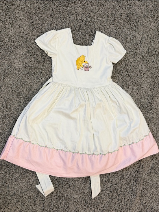 Disney Other - Girls Disney Pink and White Winnie the Pooh embroidered Party Dress, size 7-8